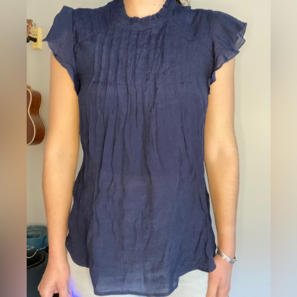 Sheer ruffle sleeved top